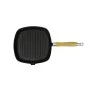 Sartén parrilla de hierro fundido con mango de madera 20x20 cm de vidaXL, Planchas - Ref: Foro24-50125, Precio: 24,42 €, Desc...