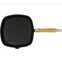 Sartén parrilla de hierro fundido con mango de madera 20x20 cm de vidaXL, Planchas - Ref: Foro24-50125, Precio: 24,42 €, Desc...