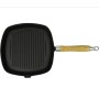 Sartén parrilla de hierro fundido con mango de madera 20x20 cm de vidaXL, Planchas - Ref: Foro24-50125, Precio: 24,96 €, Desc...