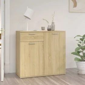 Aparador de madera contrachapada color roble Sonoma 80x36x75 cm de vidaXL, Aparadores - Ref: Foro24-805773, Precio: 77,14 €, ...