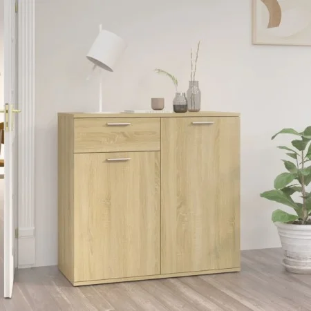 Aparador de madera contrachapada color roble Sonoma 80x36x75 cm de vidaXL, Aparadores - Ref: Foro24-805773, Precio: 77,14 €, ...