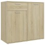 Aparador de madera contrachapada color roble Sonoma 80x36x75 cm de vidaXL, Aparadores - Ref: Foro24-805773, Precio: 74,86 €, ...