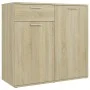 Aparador de madera contrachapada color roble Sonoma 80x36x75 cm de vidaXL, Aparadores - Ref: Foro24-805773, Precio: 77,14 €, ...