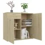 Aparador de madera contrachapada color roble Sonoma 80x36x75 cm de vidaXL, Aparadores - Ref: Foro24-805773, Precio: 77,14 €, ...