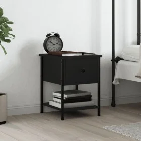 Mesita de noche madera de ingeniería negra 34x35,5x45 cm de vidaXL, Mesitas de noche - Ref: Foro24-825853, Precio: 40,79 €, D...