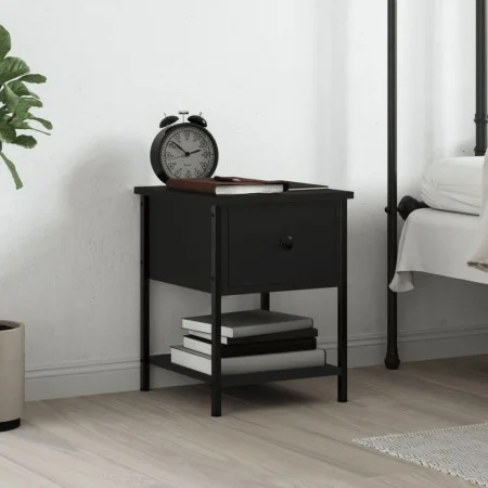 Mesita de noche madera de ingeniería negra 34x35,5x45 cm de vidaXL, Mesitas de noche - Ref: Foro24-825853, Precio: 40,79 €, D...