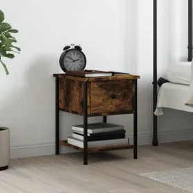 Mesita de noche madera de ingeniería roble ahumado 34x35,5x45cm de vidaXL, Mesitas de noche - Ref: Foro24-825857, Precio: 39,...