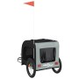 Remolque de bicicleta mascotas hierro tela Oxford gris negro de vidaXL, Cochecitos para mascotas - Ref: Foro24-93839, Precio:...