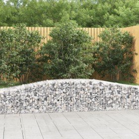 Cesta de gaviones forma arco hierro galvanizado 400x50x40/60 cm en Macetas y jardineras | Comprar online en Foru.es