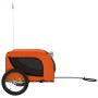 Remolque de bicicleta mascotas hierro tela Oxford naranja negro de vidaXL, Cochecitos para mascotas - Ref: Foro24-94005, Prec...