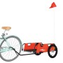Remolque para bicicletas hierro y tela Oxford naranja de vidaXL, Remolques para bicicletas - Ref: Foro24-94166, Precio: 81,54...