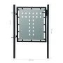 Puerta de valla de jardín negra 100x125 cm de vidaXL, Puertas de jardín - Ref: Foro24-141684, Precio: 108,56 €, Descuento: %