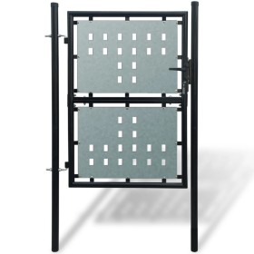 Puerta de valla de jardín negra 100x200 cm de vidaXL, Puertas de jardín - Ref: Foro24-141687, Precio: 202,68 €, Descuento: %