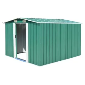 Caseta de jardín metal verde 257x298x178 cm de vidaXL, Cobertizos - Ref: Foro24-143340, Precio: 354,86 €, Descuento: %