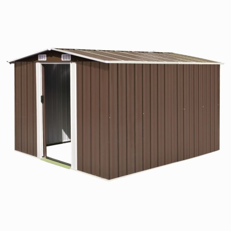 Caseta de jardín metal marrón 257x298x178 cm de vidaXL, Cobertizos - Ref: Foro24-143343, Precio: 424,56 €, Descuento: %