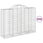 Cestas gaviones 50 uds forma de arco hierro 200x50x140/160 cm en Macetas y jardineras | Comprar online en Foru.es