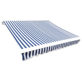 Toldo de lona azul y blanco 350x250 cm de vidaXL, Toldos - Ref: Foro24-143699, Precio: 34,70 €, Descuento: %