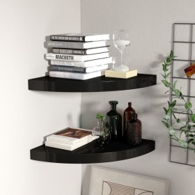 Estantes flotantes de esquina 2 uds MDF negro 35x35x3,8 cm de vidaXL, Estantes y estanterías - Ref: Foro24-323920, Precio: 55...