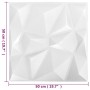 Paneles de pared 3D 24 unidades 50x50 cm blanco diamante 6 m² de vidaXL, Recubrimiento de paredes - Ref: Foro24-150911, Preci...