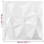 Paneles de pared 3D 24 unidades 50x50 cm blanco diamante 6 m² de vidaXL, Recubrimiento de paredes - Ref: Foro24-150911, Preci...