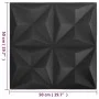 Paneles de pared 3D 48 unidades negro origami 12 m² 50x50 cm de vidaXL, Recubrimiento de paredes - Ref: Foro24-150918, Precio...