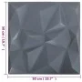 3D wall panels 48 units diamond gray 12 m² 50x50 cm by vidaXL, Wall covering - Ref: Foro24-150920, Price: 120,08 €, Discount: %