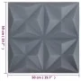 Paneles de pared 3D 24 unidades gris origami 6 m² 50x50 cm de vidaXL, Recubrimiento de paredes - Ref: Foro24-150921, Precio: ...