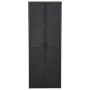 Armario de almacenaje de jardín ratán PP negro 65x45x172 cm de vidaXL, Taquillas y armarios de almacenamiento - Ref: Foro24-1...
