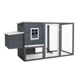 Gallinero con 1 jaula para huevos madera gris de vidaXL, Jaulas y habitáculos para animales pequeños - Ref: Foro24-170846, Pr...