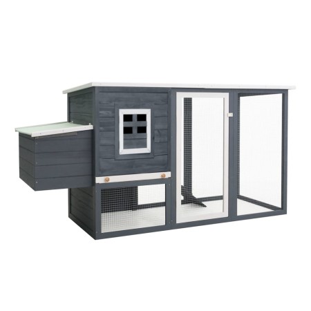 Gallinero con 1 jaula para huevos madera gris de vidaXL, Jaulas y habitáculos para animales pequeños - Ref: Foro24-170846, Pr...
