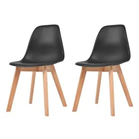 Sillas de comedor 2 unidades plástico negro de vidaXL, Sillas de comedor - Ref: Foro24-244777, Precio: 109,21 €, Descuento: %