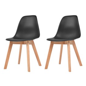 Sillas de comedor 2 unidades plástico negro de vidaXL, Sillas de comedor - Ref: Foro24-244777, Precio: 111,15 €, Descuento: %