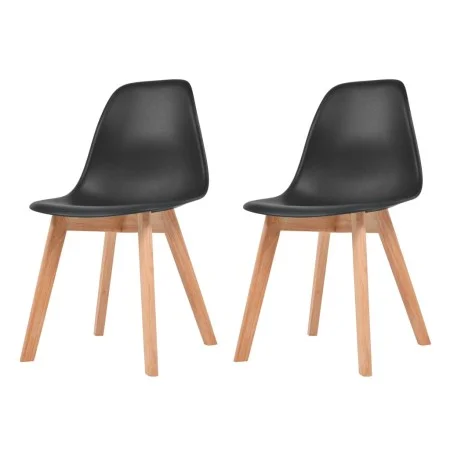 Sillas de comedor 2 unidades plástico negro de vidaXL, Sillas de comedor - Ref: Foro24-244777, Precio: 109,21 €, Descuento: %