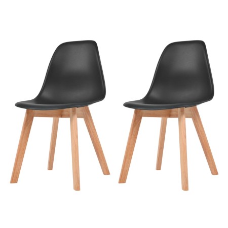 Sillas de comedor 2 unidades plástico negro de vidaXL, Sillas de comedor - Ref: Foro24-244777, Precio: 111,15 €, Descuento: %