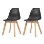 Sillas de comedor 2 unidades plástico negro de vidaXL, Sillas de comedor - Ref: Foro24-244777, Precio: 109,21 €, Descuento: %