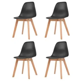 Sillas de comedor 4 unidades plástico negro de vidaXL, Sillas de comedor - Ref: Foro24-244778, Precio: 192,83 €, Descuento: %