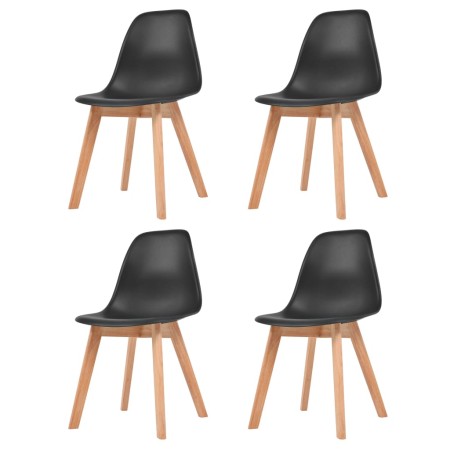 Sillas de comedor 4 unidades plástico negro de vidaXL, Sillas de comedor - Ref: Foro24-244778, Precio: 209,31 €, Descuento: %