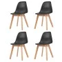 Sillas de comedor 4 unidades plástico negro de vidaXL, Sillas de comedor - Ref: Foro24-244778, Precio: 192,83 €, Descuento: %