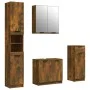 Set de muebles de baño 4 piezas madera contrachapada roble humo de vidaXL, Muebles de baño - Ref: Foro24-3115889, Precio: 237...