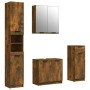Set de muebles de baño 4 piezas madera contrachapada roble humo de vidaXL, Muebles de baño - Ref: Foro24-3115889, Precio: 233...