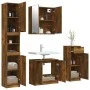 Set de muebles de baño 4 piezas madera contrachapada roble humo de vidaXL, Muebles de baño - Ref: Foro24-3115889, Precio: 237...