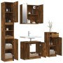 Set de muebles de baño 4 piezas madera contrachapada roble humo de vidaXL, Muebles de baño - Ref: Foro24-3115889, Precio: 233...