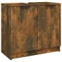 Set de muebles de baño 4 piezas madera contrachapada roble humo de vidaXL, Muebles de baño - Ref: Foro24-3115889, Precio: 237...
