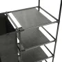 Perchero de ropa de acero y textil no tejido 87x44x158 cm negro de vidaXL, Organizadores de vestidores y perchas de barra - R...