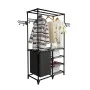 Perchero de ropa de acero y textil no tejido 87x44x158 cm negro de vidaXL, Organizadores de vestidores y perchas de barra - R...