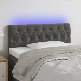 Dunkelgraues Samtkopfteil mit LED 100x7x78/88 cm von vidaXL, Kopf- und Fußteile - Ref: Foro24-3121991, Preis: 63,61 €, Rabatt: %