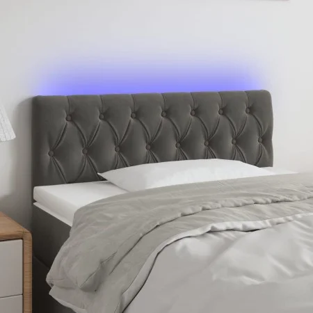 Dunkelgraues Samtkopfteil mit LED 100x7x78/88 cm von vidaXL, Kopf- und Fußteile - Ref: Foro24-3121991, Preis: 63,61 €, Rabatt: %