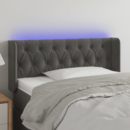 Cabecero con LED de terciopelo gris oscuro 103x16x78/88 cm de vidaXL, Cabeceros y pies de cama - Ref: Foro24-3123615, Precio:...