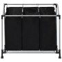 Separador de colada con 3 bolsas acero negro de vidaXL, Cestas para ropa - Ref: Foro24-282426, Precio: 37,01 €, Descuento: %