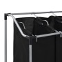 Separador de colada con 3 bolsas acero negro de vidaXL, Cestas para ropa - Ref: Foro24-282426, Precio: 37,01 €, Descuento: %